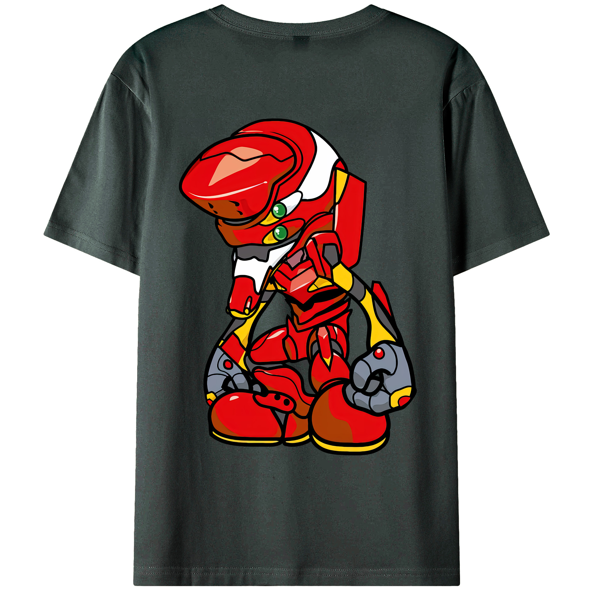 （画像用） EVA 新世紀エヴァンゲリオン 綿100％ メンズ半袖Tシャツ（バックプリント） 通気性